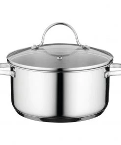 Cookware BergHOFF Comfort 8" Covered Dutch Oven 18/10 Stainless Steel, 3.3 Qt