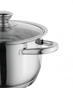 BergHOFF Essentials Gourmet 6Pc 18/10 Stainless Steel Cookware Set, Stainless Steel Handles