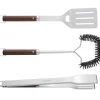 Outdoor BergHOFF Essentials BBQ Set With Wood Handles Tongs, Spatula And Brush (3-Pieces)