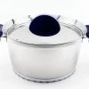 BergHOFF Stacca 7" Stainless Steel Covered Casserole, Blue Cookware