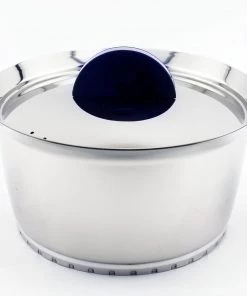 BergHOFF Stacca 7" Stainless Steel Covered Casserole, Blue Cookware