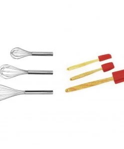 BergHOFF Studio 6Pc Baking Tool Set, 3Pc Stainless Steel Whisk & 3Pc Silicone Spatulas Chef Tools