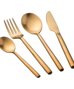 BergHOFF Gem 4pc Flatware Set, Gold Plated