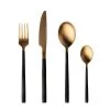 BergHOFF Gem 4pc Flatware Set, Black And Gold Plated Tabletop & Bar