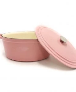 Cookware BergHOFF Neo Cast Iron 8 Qt Oval Covered Dutch Oven, Pink