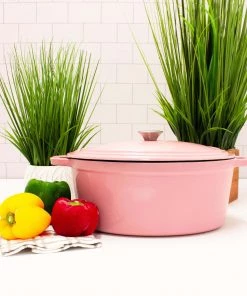 Cookware BergHOFF Neo Cast Iron 8 Qt Oval Covered Dutch Oven, Pink 9 Cookware BergHOFF Neo Cast Iron 8 Qt Oval Covered Dutch Oven, Pink