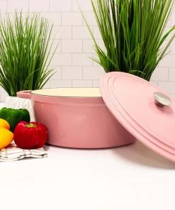 Cookware BergHOFF Neo Cast Iron 8 Qt Oval Covered Dutch Oven, Pink 11 Cookware BergHOFF Neo Cast Iron 8 Qt Oval Covered Dutch Oven, Pink