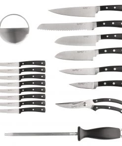 BergHOFF Smart Knife 20 Pieces Forged Cutlery Set/ Swivel Base, Cut Brd & Herb Cutter/Block