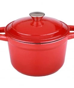 Cookware BergHOFF Neo 7Qt Cast Iron Round Covered Dutch Oven, Red