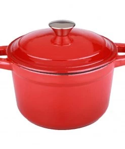 BergHOFF Neo 3Qt Cast Iron Round Covered Dutch Oven, Red