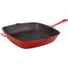 BergHOFF Neo 11" Cast Iron Square Grill Pan, Red Cookware 1 BergHOFF Neo 11" Cast Iron Square Grill Pan, Red Cookware