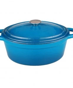 BergHOFF Neo 8Qt Cast Iron Covered Dutch Oven Blue