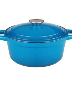 Cookware BergHOFF Neo 3Qt Cast Iron Covered Dutch Oven, Blue