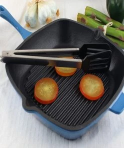 BergHOFF Neo 11" Cast Iron Square Grill Pan, Blue