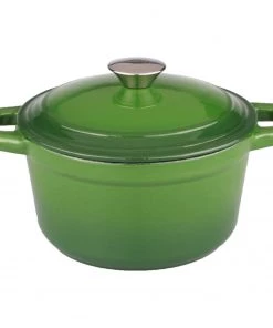 BergHOFF Neo 7Qt Cast Iron Round Covered Dutch Oven, Green