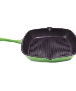 BergHOFF Neo 11" Cast Iron Square Grill Pan, Green Cookware