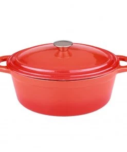 BergHOFF Neo 8Qt Cast Iron Oval Covered Dutch Oven, Orange