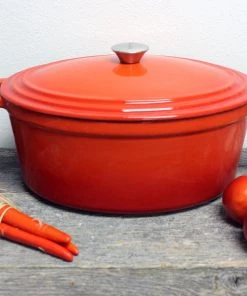 BergHOFF Neo 8Qt Cast Iron Oval Covered Dutch Oven, Orange