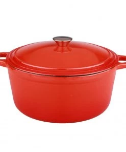 BergHOFF Neo 5Qt Cast Iron Oval Covered Dutch Oven, Orange Cookware