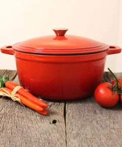 BergHOFF Neo 7Qt Cast Iron Round Covered Dutch Oven, Orange