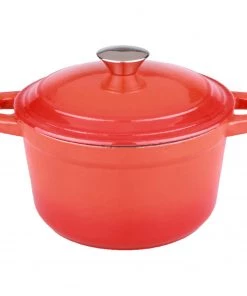 BergHOFF Neo 3Qt Cast Iron Round Covered Dutch Oven, Orange