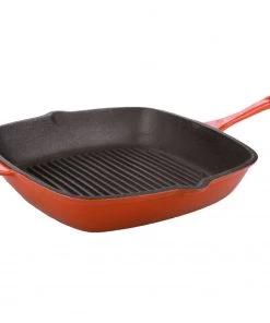 Cookware BergHOFF Neo 11" Cast Iron Square Grill Pan, Orange