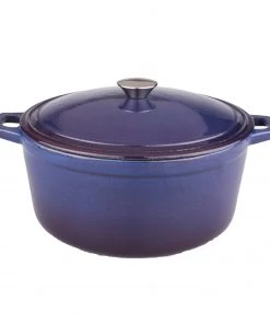 BergHOFF Neo 5Qt Cast Iron Oval Covered Dutch Oven, Purple Cookware