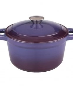 BergHOFF Neo 7Qt Cast Iron Round Covered Dutch Oven, Purple