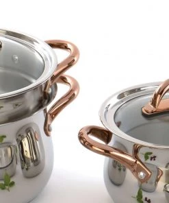 BergHOFF Ouro Gold 11Pc Stainless Steel Cookware Set, Glass Lids