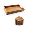Tabletop & Bar BergHOFF Bamboo 8Pc Bar Set, 7Pc Coaster Set & 12" Tray