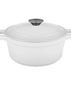 Cookware BergHOFF Neo 3 Qt Cast Iron Round Covered Dutch Oven, White