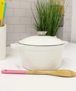 Cookware BergHOFF Neo 3 Qt Cast Iron Round Covered Dutch Oven, White