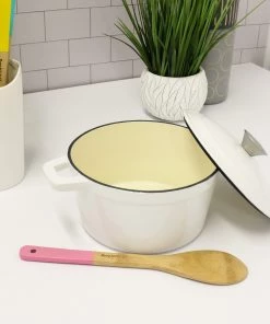 Cookware BergHOFF Neo 3 Qt Cast Iron Round Covered Dutch Oven, White