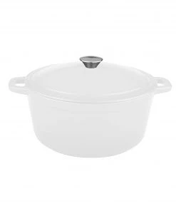 BergHOFF Neo 5qt Cast Iron Oval Covered Dutch Oven, White Cookware