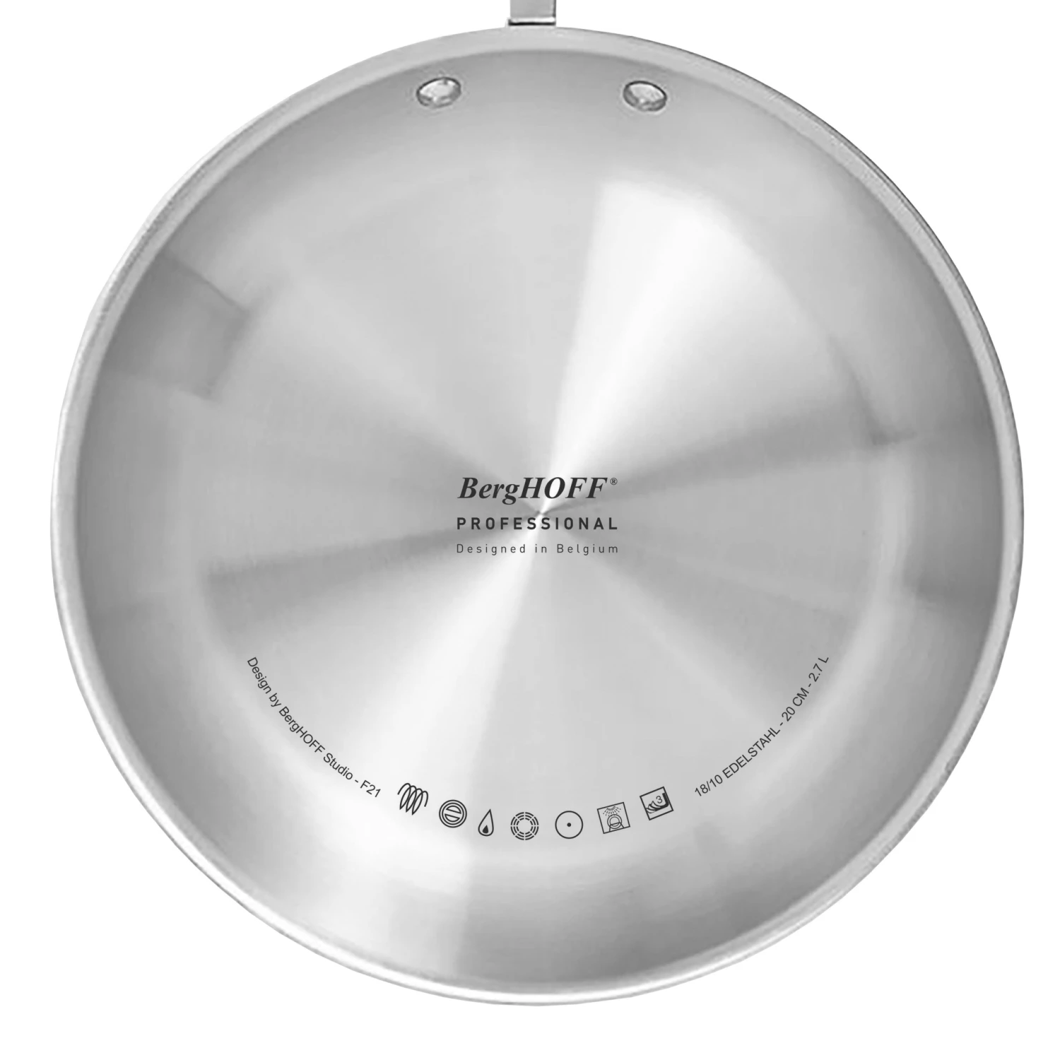 BergHOFF Professional Stainless Steel 10/18 Tri-Ply 5.2 Qt Saute Pan And SS Lid, 11" 10 BergHOFF Professional Stainless Steel 10/18 Tri-Ply 5.2 Qt Saute Pan And SS Lid, 11"