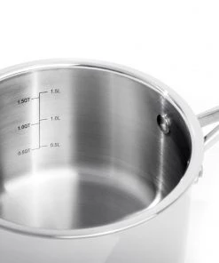 BergHOFF Professional Stainless Steel 10/18 Tri-Ply 3.3 Qt Saucepan With SS Lid, 8