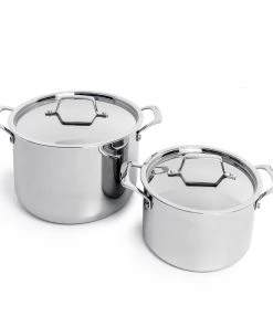 Cookware BergHOFF Professional Stainless Steel 10/18 Tri-Ply 4Qt Stock Pot With SS Lid, 8