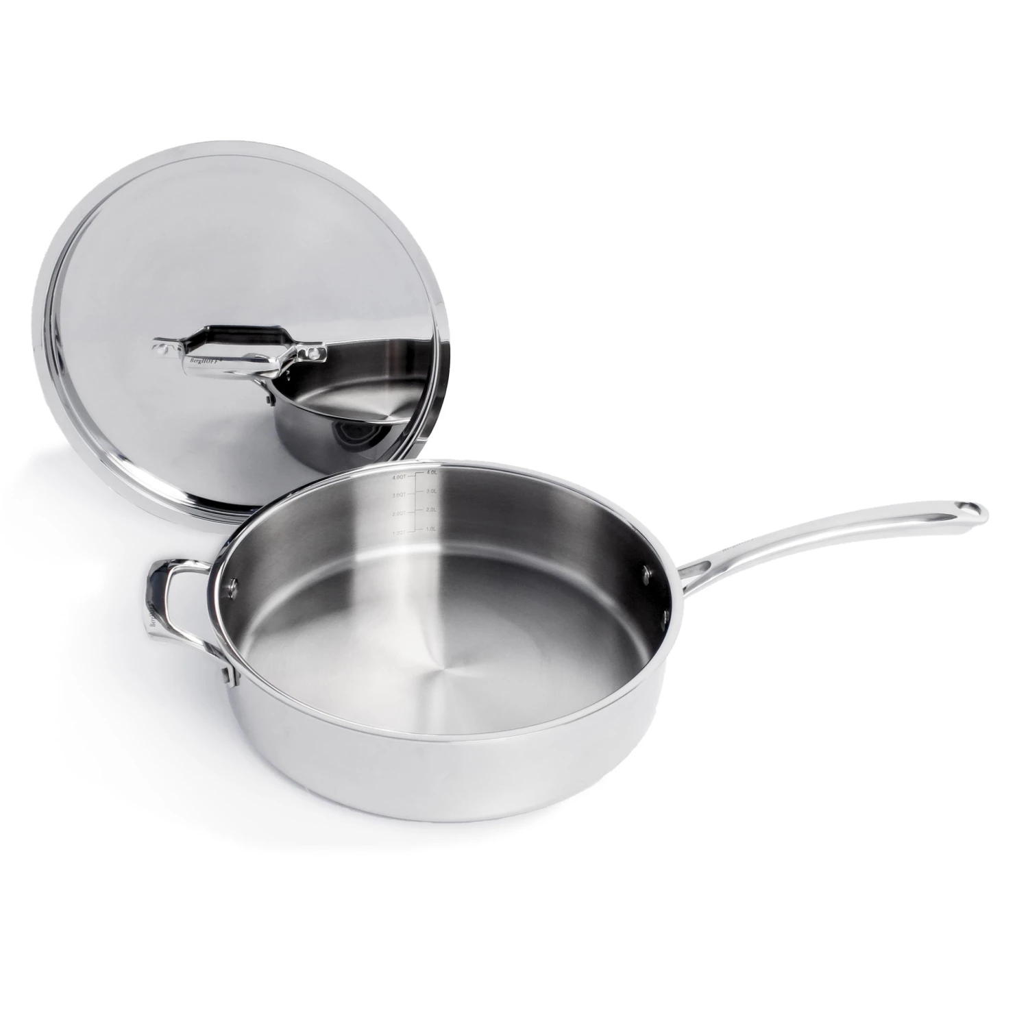 BergHOFF Professional Stainless Steel 10/18 Tri-Ply 5.2 Qt Saute Pan And SS Lid, 11" 4 BergHOFF Professional Stainless Steel 10/18 Tri-Ply 5.2 Qt Saute Pan And SS Lid, 11"