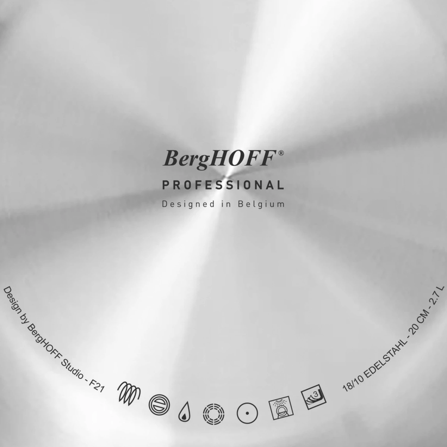 BergHOFF Professional Stainless Steel 10/18 Tri-Ply 5.2 Qt Saute Pan And SS Lid, 11" 6 BergHOFF Professional Stainless Steel 10/18 Tri-Ply 5.2 Qt Saute Pan And SS Lid, 11"