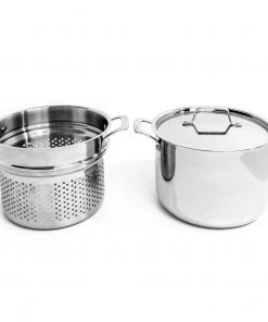BergHOFF Professional Stainless Steel 10/18 Tri-Ply 8 Qt Stock Pot With SS Lid, 9.5
