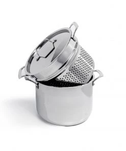 BergHOFF Professional Stainless Steel 10/18 Tri-Ply 8 Qt Stock Pot With SS Lid, 9.5