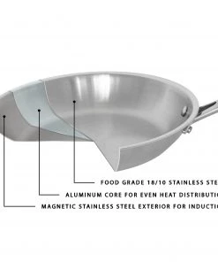 BergHOFF Professional Stainless Steel 10/18 Tri-Ply 10'' Frying Pan Cookware 14 BergHOFF Professional Stainless Steel 10/18 Tri-Ply 10'' Frying Pan Cookware