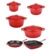 BergHOFF Neo 10Pc Cast Iron Cookware Set, Red