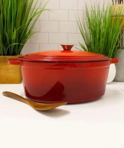 BergHOFF Neo 10Pc Cast Iron Cookware Set, Red