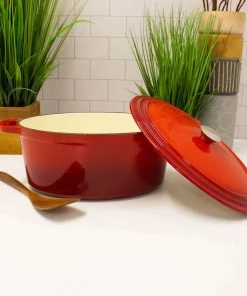 BergHOFF Neo 10Pc Cast Iron Cookware Set, Red