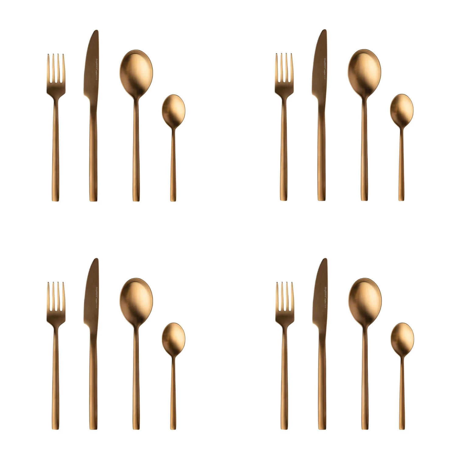 BergHOFF Gem 16pc Flatware Set, Gold Plated Tabletop & Bar 4 BergHOFF Gem 16pc Flatware Set, Gold Plated Tabletop & Bar