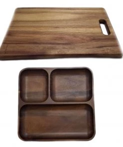BergHOFF Acacia Wood 2Pc Cutting Board & Tray Set