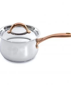 BergHOFF Ouro Gold 18/10 Stainless Steel 6.25" Sauce Pan With Stainless Steel Lid, 2.4 Qt