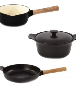 BergHOFF Ron 4pc Cast Iron Cookware Set, Black