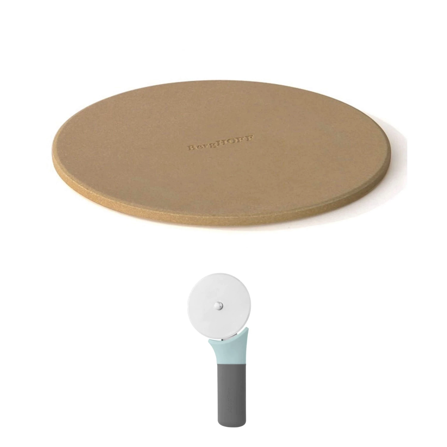 Cutlery BergHOFF 9" Pizza Stone And Pizza Cutter Set 3 Cutlery BergHOFF 9" Pizza Stone And Pizza Cutter Set